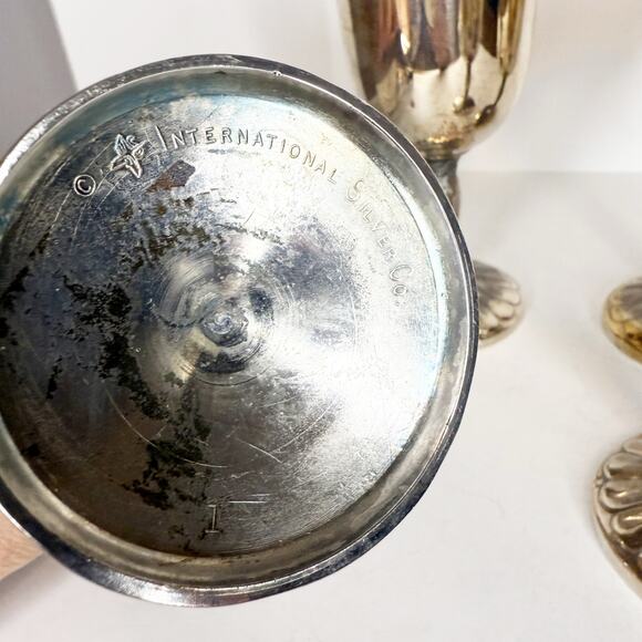 Set of four (4) International Silver Co Wine Goblets - Picture 4 of 4